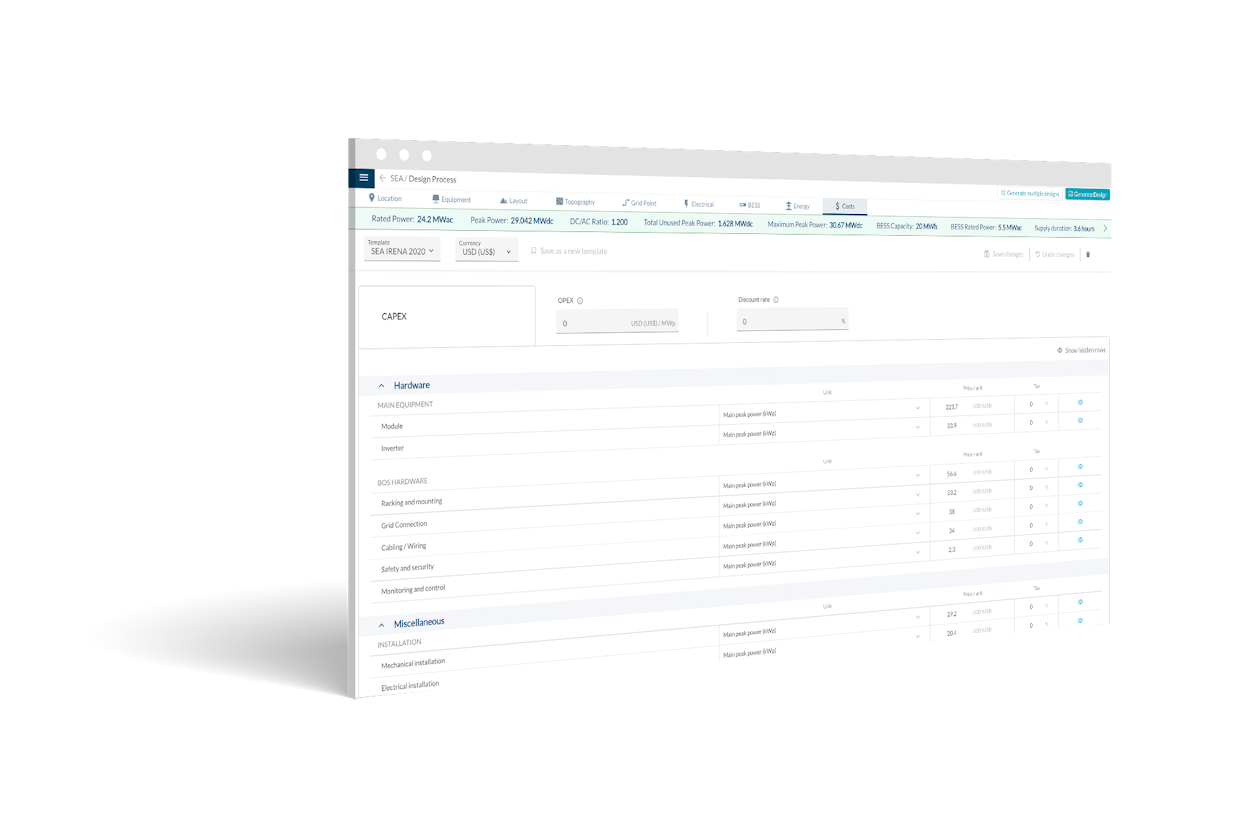 Software for renewable energy investment funds