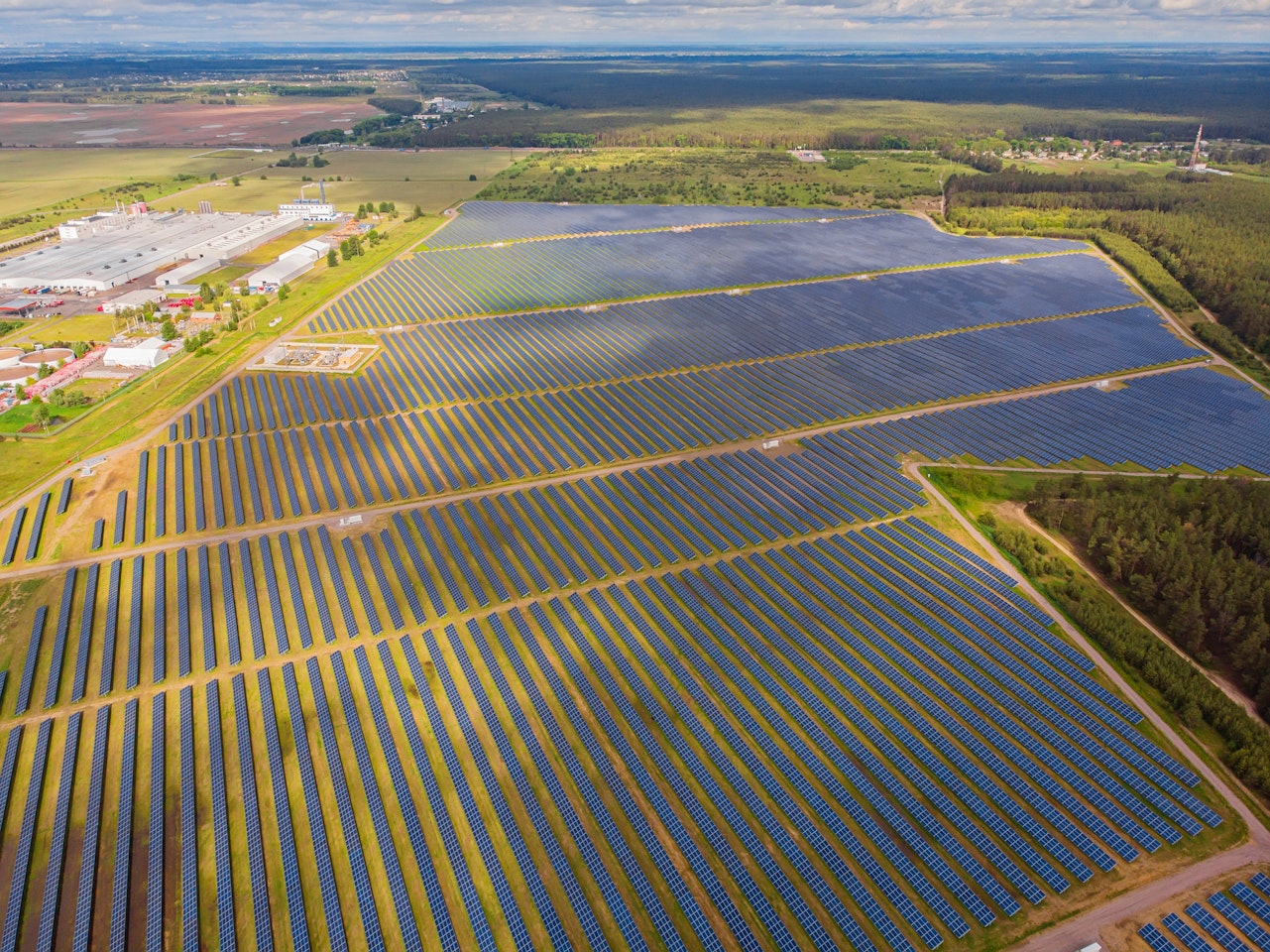 solar panel aerial view