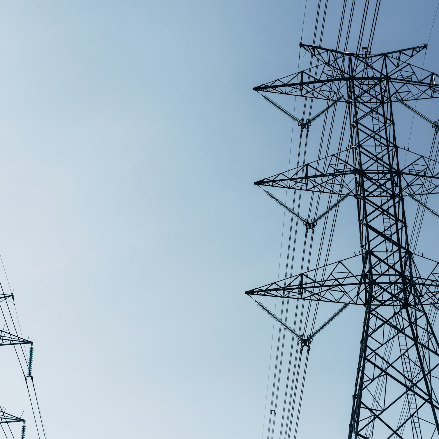 A panoramic overview of the overhead power line