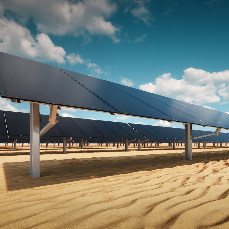 Utility-scale solar plants in desert climates