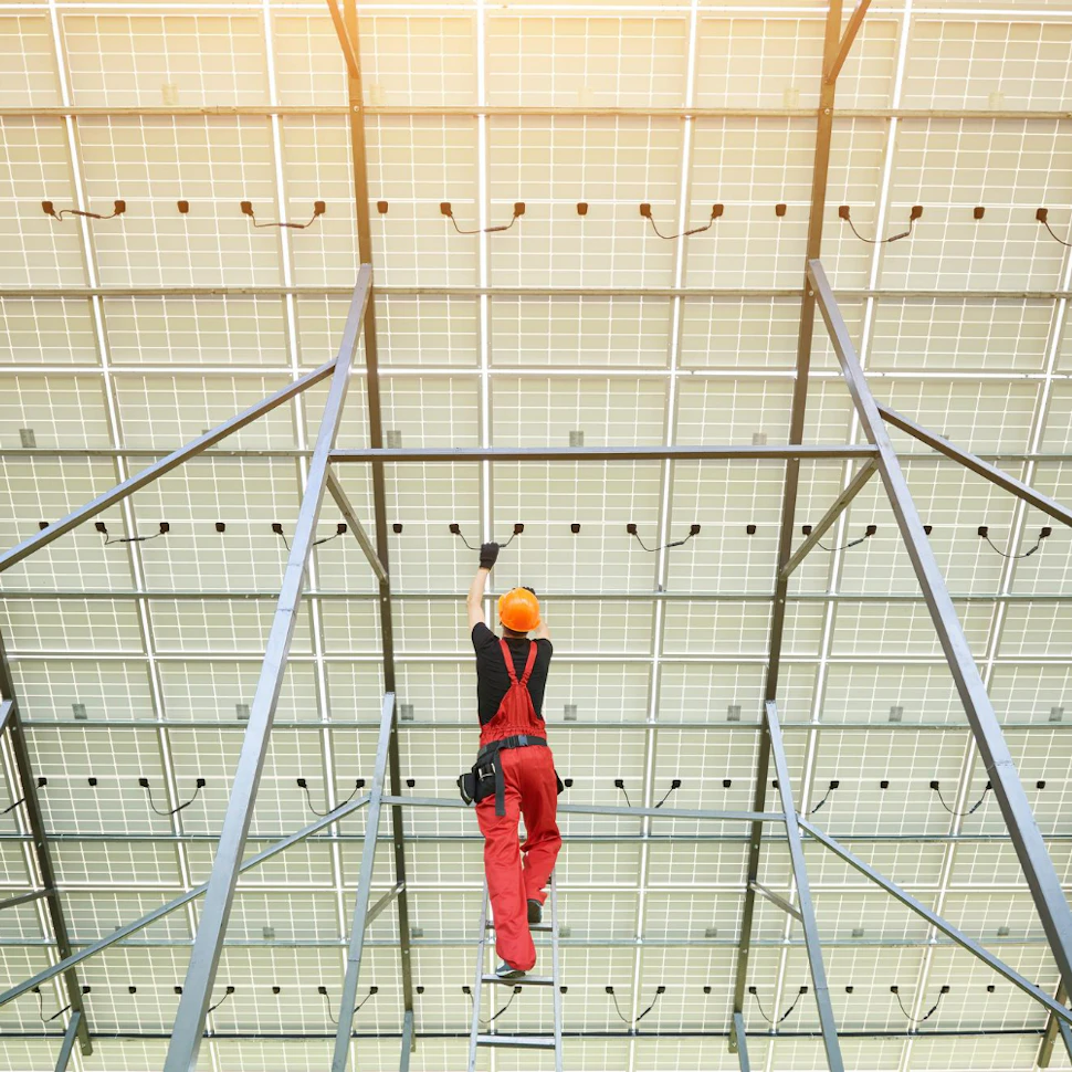 Solar mounting structure construction methods