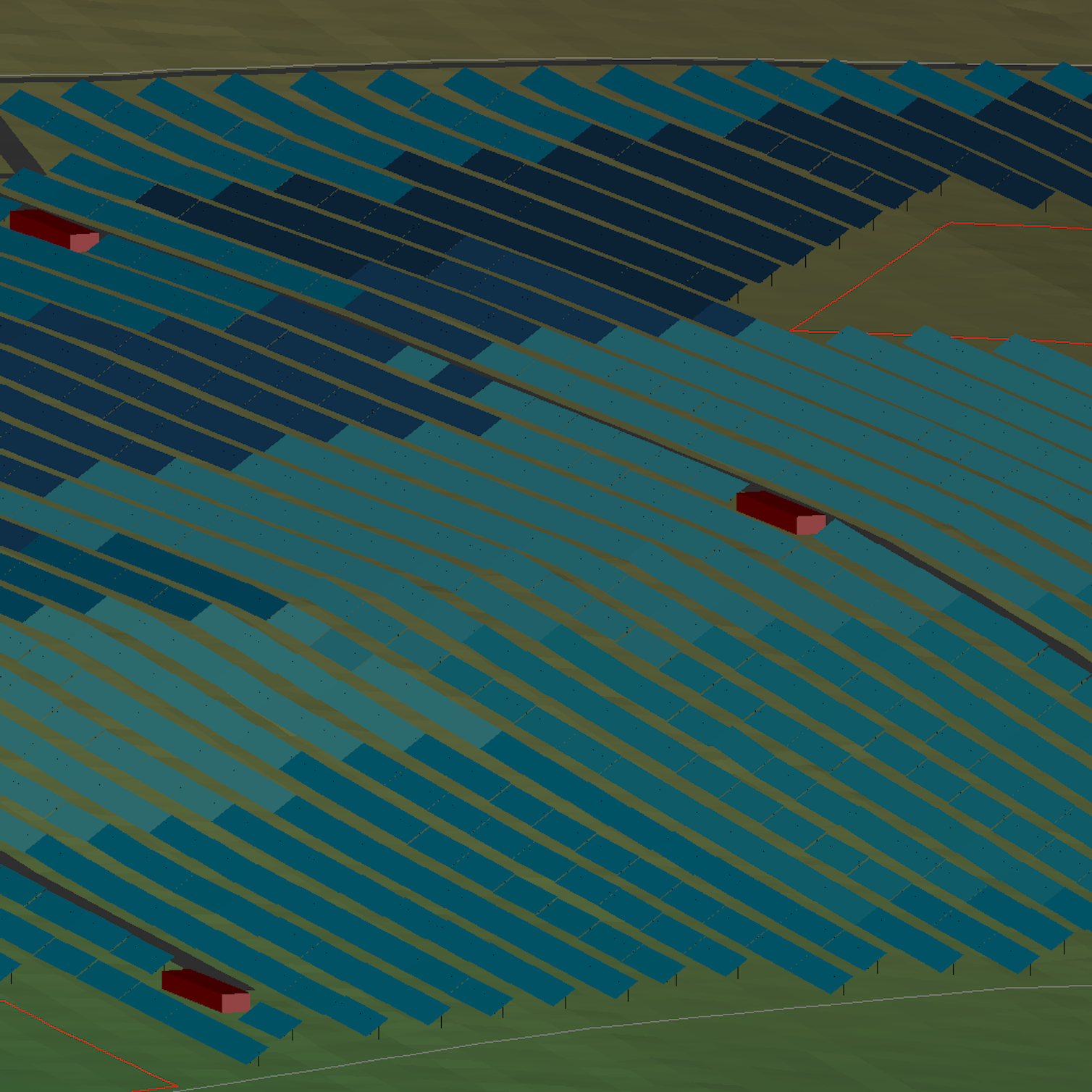How to design a PV plant with topography restrictions