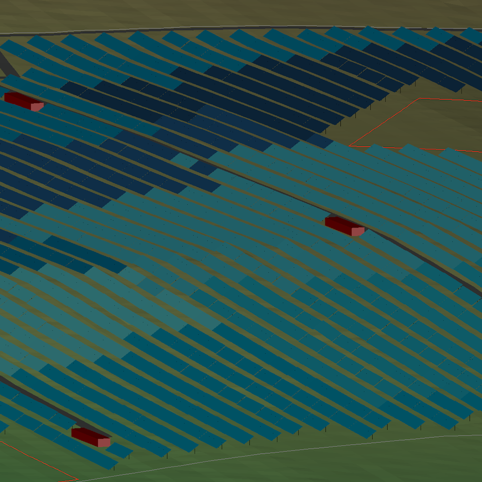 How to design a PV plant with topography restrictions