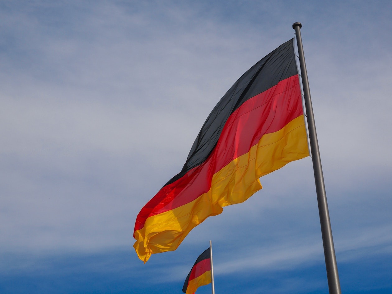 german-flag-blue-sky