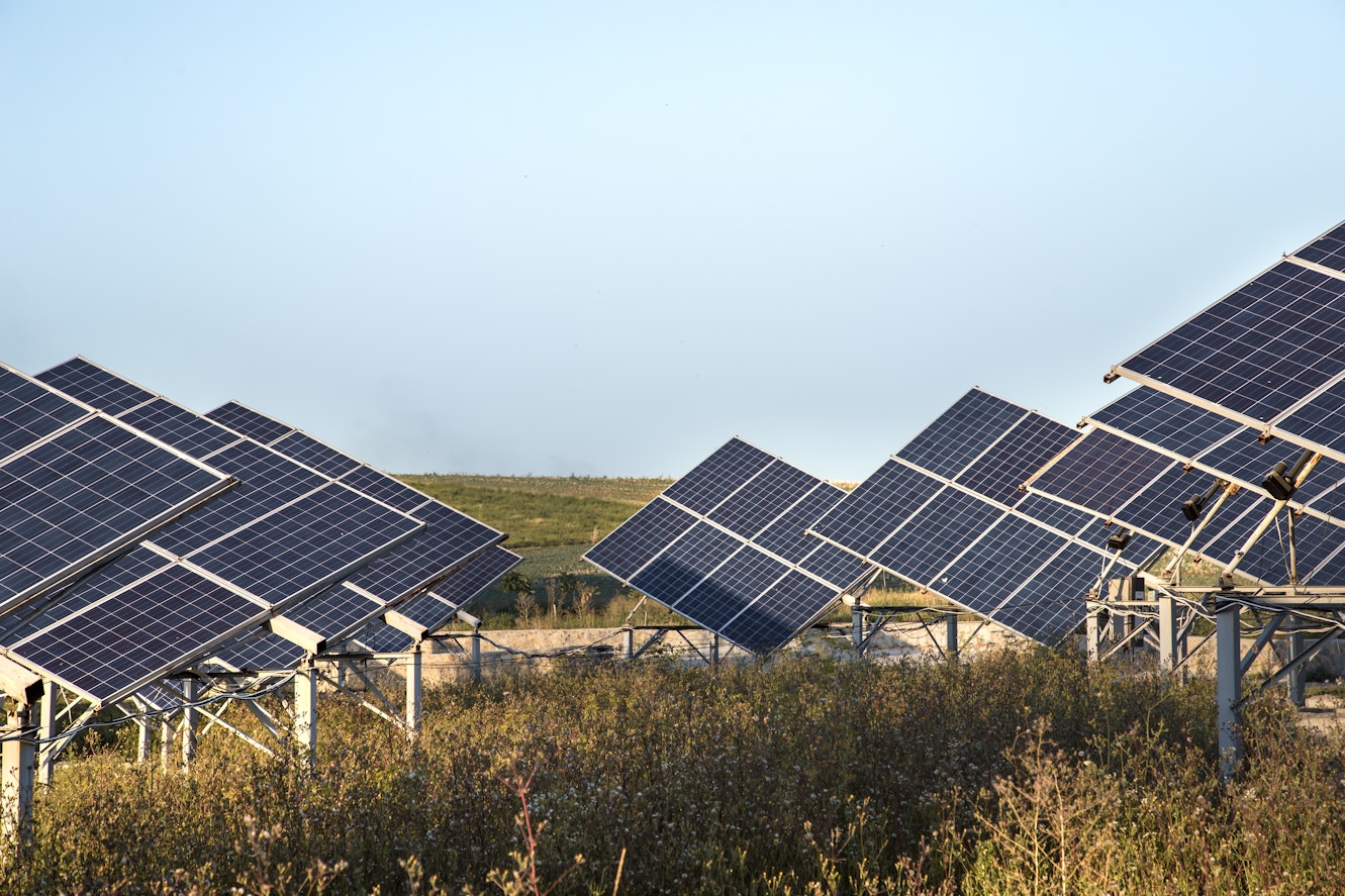 solar panels on high structures