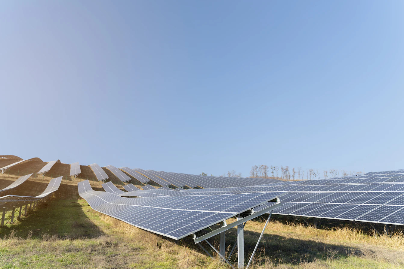 solar panels in field