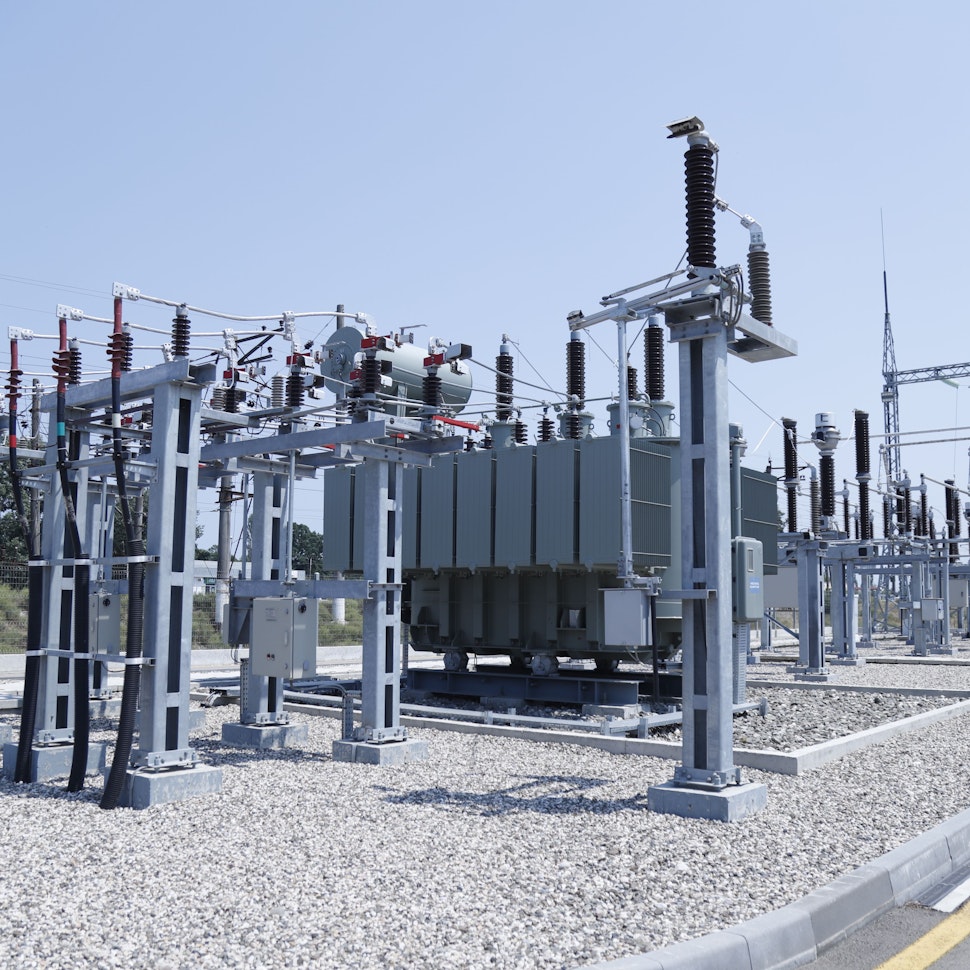 substation blue sky