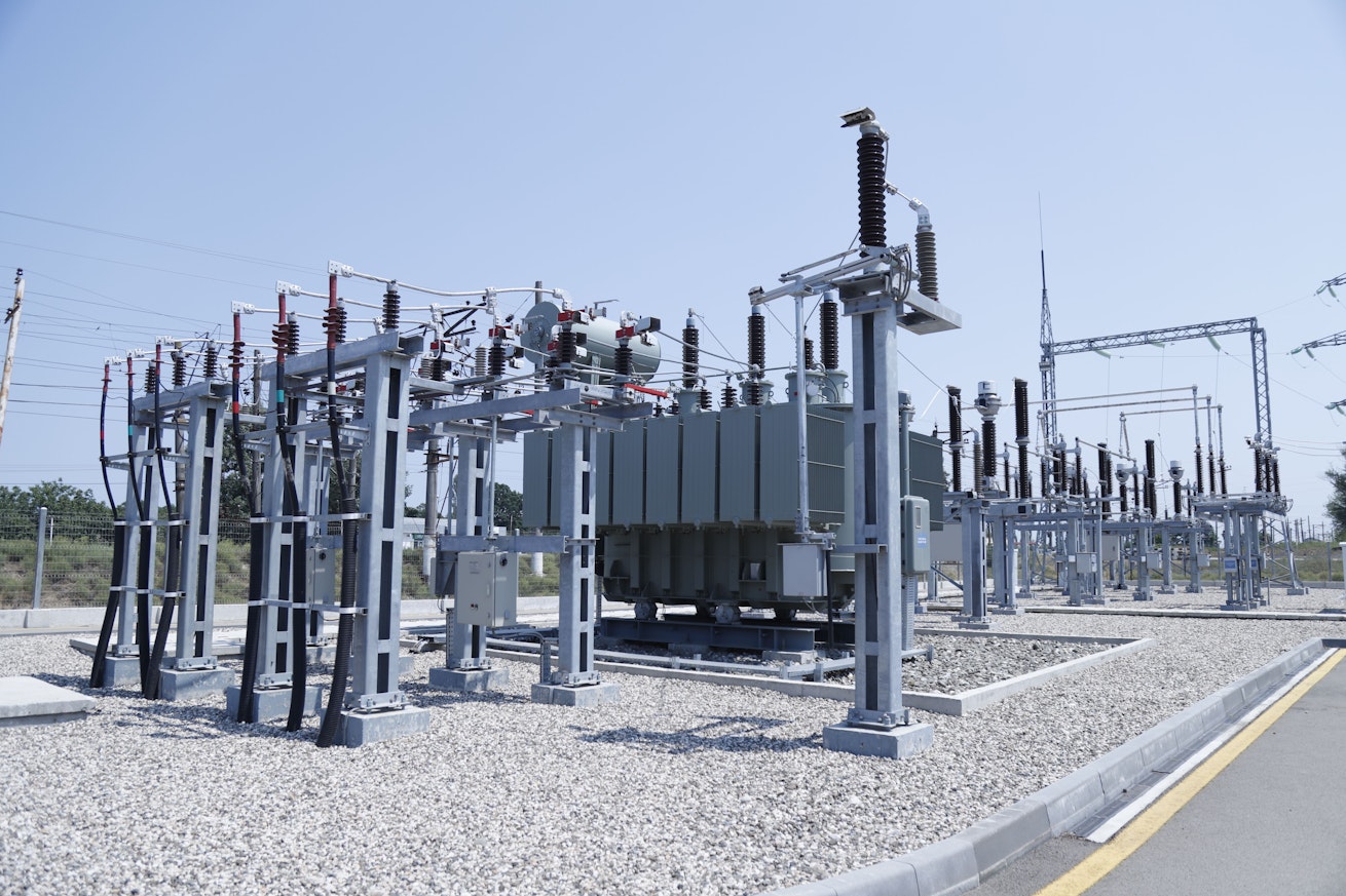 substation blue sky