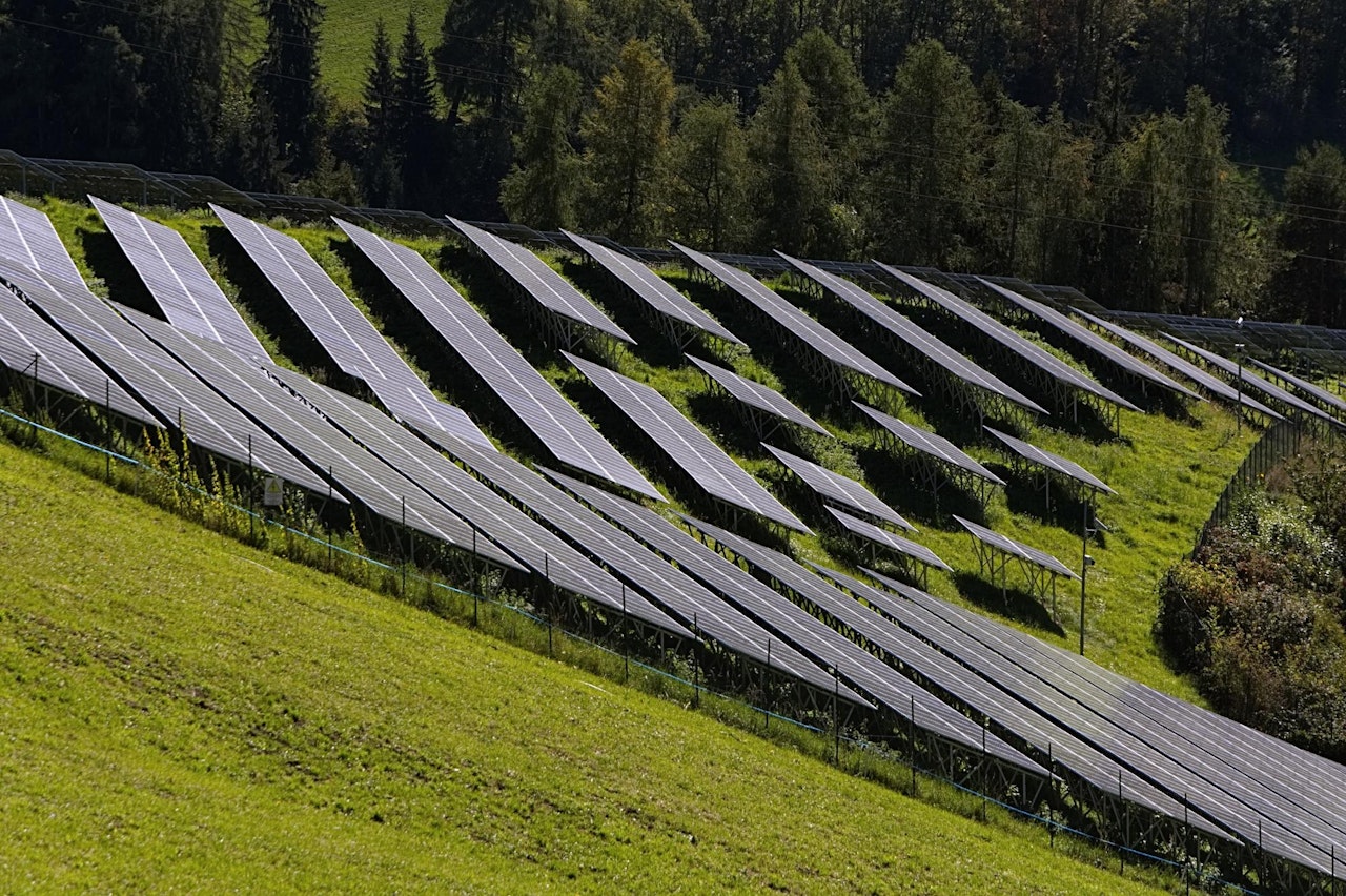 pv panels on tilted land