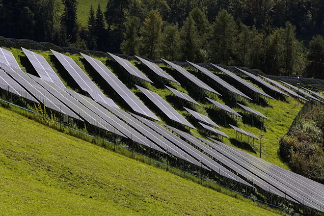 pv panels on tilted land