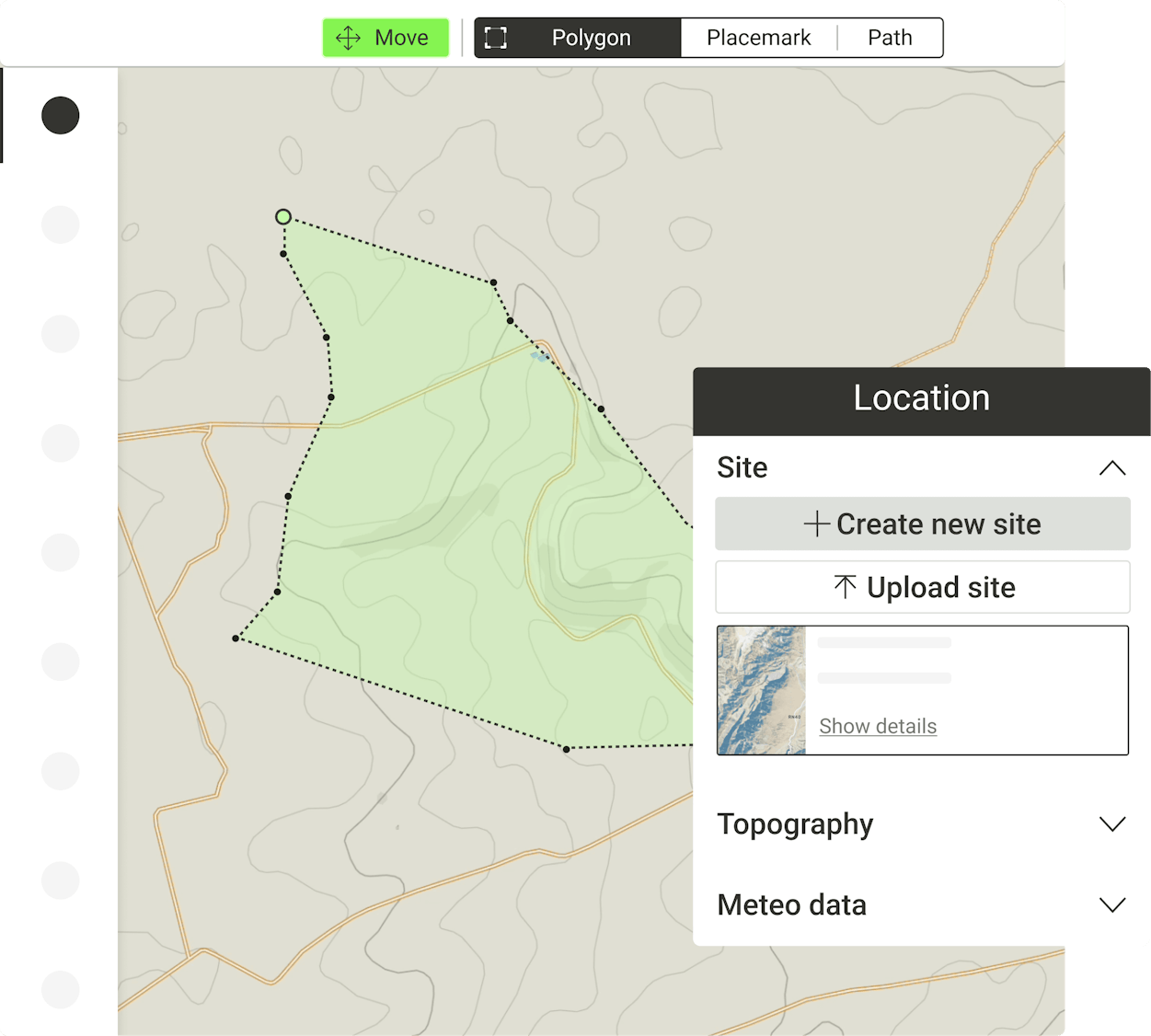 Fast hybrid PV and storage layout