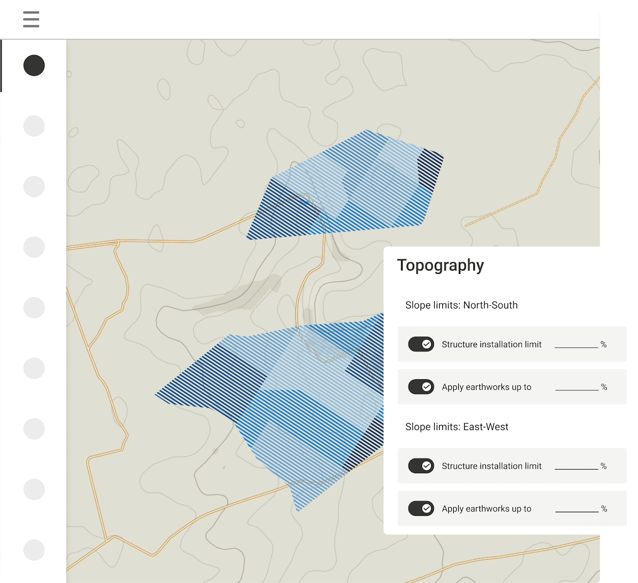 Topography analysis and earthwork