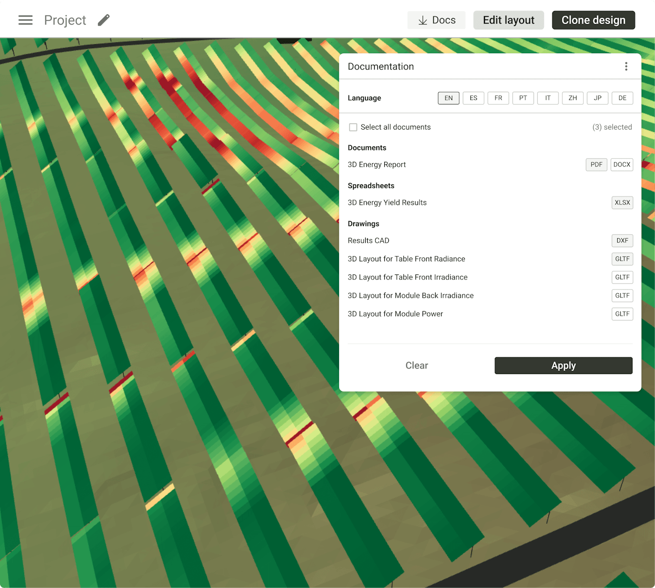 3D Energy yield report
