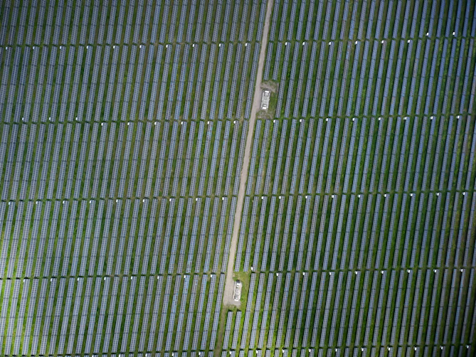 aerial view pv plant
