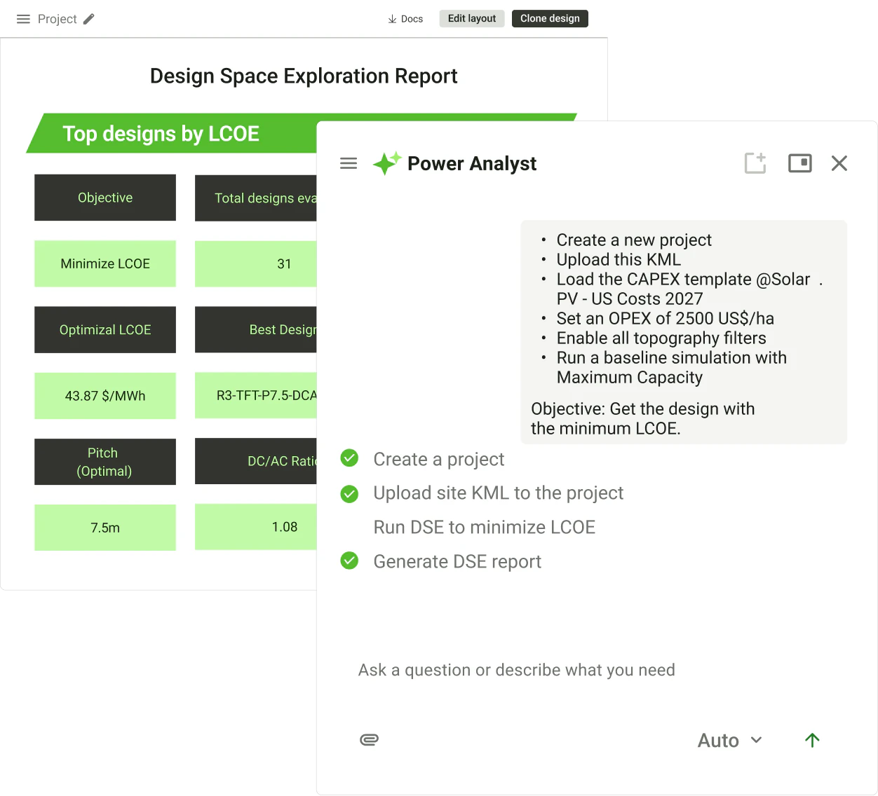Power Analyst design comparison and CAPEX